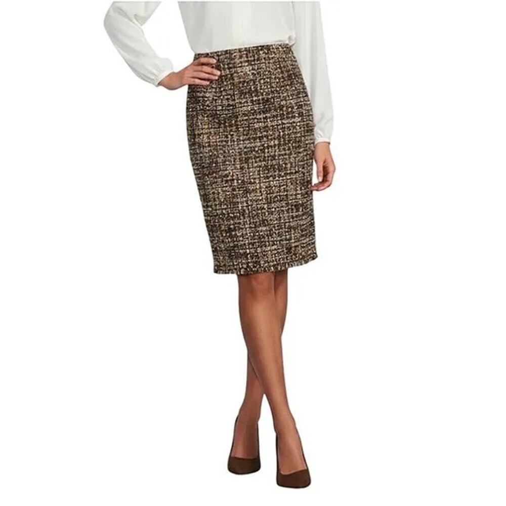 Preston & York $129  Suzanne Tweed Midi Skirt Brown Multi Size 6
